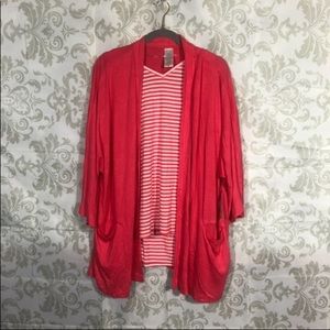 💚2/$19💚 NWT Time & Tru Coral Top & Cardigan Set